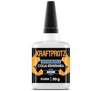 Colla istantanea auto & moto - KRAFTPROTZ Supercolla 50 g extra forte liquida per riparazioni su GFK, plastica, metallo & gomma - trasparente, impermeabile & resistente al calore - punta anti-secco