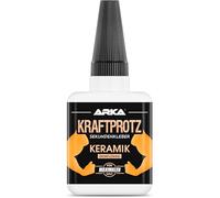 ARKA - KRAFTPROTZ CERAMICA 50 g | Colla istantanea extra forte | Colla trasparente per ceramica | Super colla densa | Resistente all'acqua | Ideale per ceramica, terracotta e porcellana