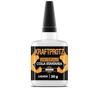 50 g di colla istantanea extra forte | Con punta anti-asciugatura inclusa | KRAFTPROTZ | Colla super liquida | Utilizzabile universalmente per incollare plastica, vetro, legno, pietra, metallo e altro