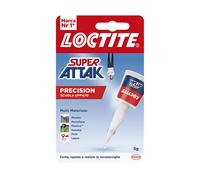 Loctite Super Attak Precision Scuola E Ufficio, Colla Liquida Trasparente Con Beccuccio Lungo, Colla Universale Istantanea Multimateriale, Colla Resistente E Precisa, 1 X 5 G, Multicolore