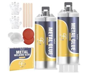 Colla Metallo 100ml, Stucco per Metallo Bicomponente per Metalli, Metallos Liquido per Riparazione Multiuso, Metal Repair Paste Adesivo ad Alta Resistenza, Impermeabile & Resistenza al Calore