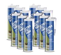 Colla Millechiodi Acrillica Presa Rapida - 12 x 280 ml - Adesivo Acrilico di Montaggio per Battiscopa e Pannelli Murali - Legno, Cemento, Intonaco, Pannello Truciolare, Gesso (12)