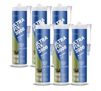 Colla Millechiodi Acrillica Presa Rapida - 6 x 280 ml - Adesivo Acrilico di Montaggio per Battiscopa e Pannelli Murali - Legno, Cemento, Intonaco, Pannello Truciolare, Gesso (6)