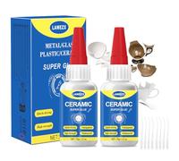 Colla per Ceramica 35g x 2, Colla Istantanea Liquida per Porcellana & Ceramica - Trasparente, Impermeabile, Resistente al Calore, Adesivo Forte per Tazze, Piatti, Vasi, Terracotta, Argilla