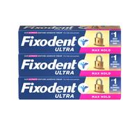Colla per dentiera adesivo forte Fixodent Ultra Max Hold kit 3 confezioni x 62 g