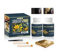 Colla per Foglia d'Oro, Kit per Colle Gildatrici, Kit per Trasferimento di Foglie d'Oro con Colla Adesivo, 50ml di Acquosa a Base d'Acqua per Foglie Metalliche