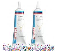 Colla per Gioielli,2pcs Colla per Bigiotteria,Collas per Bigiotteria Trasparente,Collas Glitterata Con Brillantini,Colle per Strass su Tessuti,Colle Trasparente,Per Incollare e Riparare Gioielli