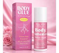 Colla per il Corpo Roll-On per Vestiti, Skin Glue Impermeabile e Resistente al Sudore, Adesivo Corpo Trasparente Invisibile per Reggiseni, Calze, Costumi & Parrucche, Duraturo, Facile da Lavare Via