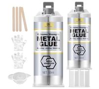 Colla per Metallo Extra Forte, 100ml Colla Epossidica Bicomponente per Riparazioni Metalliche, Adesivo Resistenza Calore per Riparare Metalli, Plastica, Acciaio, Alluminio, Piastrelle, Ceramica
