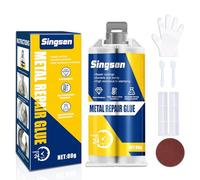 Colla per Metallo Extra Forte 80 g, Colla Epossidica Bicomponente, Liquido Resistente al Calore, Adatto Per Plastica, Acciaio Inossidabile, Alluminio, Tubi, Agente legante ad alta Resistenza.