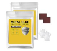 Colla per Metallo Plastica e Acciaio, Colla ad Alta Resistenza Tipo Saldatura, Potente Sigillante Epossidico Resistente al Calore per Riparazioni Perdite su Tubi in Vetro Ceramica (Bianco, 2 pezzi)
