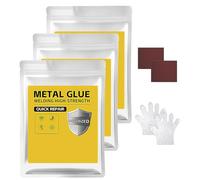 Colla per Metallo Plastica e Acciaio, Colla ad Alta Resistenza Tipo Saldatura, Potente Sigillante Epossidico Resistente al Calore per Riparazioni Perdite su Tubi in Vetro Ceramica (Nero, 3 pezzi)