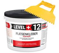 Colla per piastrelle pronta da 15 kg pronta + spatola per denti in plastica, colla per pietra flessibile, colore bianco, set RM12 KW