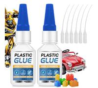 Colla per Plastica 30g*2 - Super Colla Trasparente Permanente, Colla per Modellismo per Plastica, ABS, PVC, PLA, Acrilico & Stampa 3D, Asciugatura Rapida, Impermeabile & Resistente al Calore