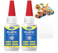 Colla per Plastica 35g x 2, LAWEZX Super Colla Istantanea Liquida - Trasparente, Impermeabile e Resistente al Calore, Adesivo Extra Forte per Plastica, Acrilico, ABS, PVC, PLA, 3D Stampa & Modellismo