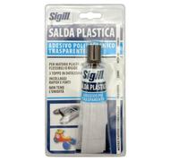 Colla per Plastica 60 ml Sigill Salda Plastica, Adesivo Poliuretanico Trasparente per Plastiche Flessibili e Rigide, Resistente all’Acqua, con 3 Toppe