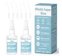 Colla per plastica da 60 g, super colla istantanea per plastica, eccellente adesione, impermeabile, asciugatura rapida in 10 secondi, colla più forte per plastica su plastica, colla per plastica
