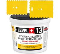 Colla per polistirolo, 10 kg + 2 spatole dentate in plastica, colla per sughero per ristrutturazione, in tessuto non tessuto a dispersione, set di colla di montaggio RM13