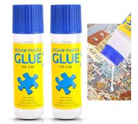 Colla per Puzzle Trasparente con Applicatore Facile da Usare, Asciugatura Rapida, Confezione da 2 Colla per Puzzle Atossica per 1000/1500/3000 pezzi - Bottiglia da 120 ml X2