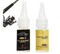 Colla per riparazione canna da pesca, colla epossidica trasparente, adesivo per riparazione punta canna fai da te per anello guida, 10 ml, confezione da 2