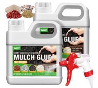 Colla per Sassi da Esterno - 2L Stabilizzatore Ghiaia Pronto all'Uso con Applicatore per Incollare Paesaggio, Giardino - Colla Ghiaia Pacciamatura per Corteccia, Pietre, Ciottoli, Bordo per Aiuole