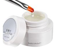 Colla per Unghie Dura, Multifunzionale A Lunga Durata Da 5 Ml, Gel Per Estensioni Di Unghie Press On, Per Design Bellezza Manicure Quotidiana Uso Domestico Salone di Bellezza Styling di