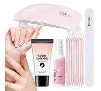 Colla per Unghie e Solvente,Set Rimozione Base Smalto Gel - Kit Nail Design Multiuso con Luce UV per Sposa Viaggio Donne Halloween Natale Matrimonio Estetiste