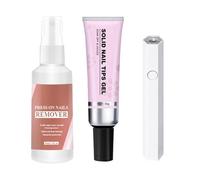 Colla per unghie - Kit per unghie acriliche artificiali | Rimozione della colla per unghie | Adesivo per strass resistente ad asciugatura rapida | Gel per unghie per unghie | Solido Builder per