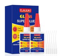 Colla per Vetro 100g, ELALRAU Adesivo Istantaneo Ultra Resistente e Trasparente, Colla istantanea extra forte per vetro, Acrilico, Specchi, Cristallo, Impermeabile, Resistente alle Alte Temperature