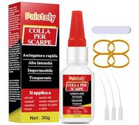 Colla Scarpe Professionale, ad Asciugatura Rapida e Flessibile, Trasparente e Impermeabile, Adatto per Scarpes, Stivali, Sandali e Pelletteria (Colla per Scarpe 30g)
