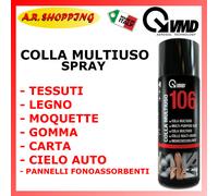 Colla Spray Multiuso per Cielo Auto-Tessuti-Gomma-Legno-Pannelli Fonoassorbenti