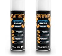 Colla spray trasparente - KRAFTPROTZ 500 ml - ultra forte per pelle, schiuma, feltro, legno & gomma - resistente al calore fino a +70 °C - ugello regolabile - compatibile con molti materiali