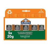 Elmer's colla stick Pure | 93% di ingredienti naturali | Perfetta per la scuola e per i lavoretti | Lavabile e adatta ai bambini | 20 g | 5 pezzi