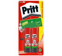 Colla stick pritt 22 gr. blister in carta da 2 pezzi - adatto per materiali: cartoncino, tessuto, carta