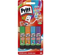 Pritt colle stick Fun Colors, colla colorata per bambini, per lavoretti e fai da te, Colla Pritt multicolore per applicazioni creative a casa e scuola, 4 colori in stick da 10g