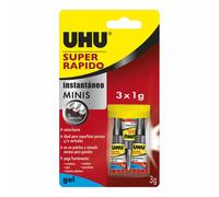 Colla UHU 36527 Minis 1 g Veloce Extra forte 3 Pezzi