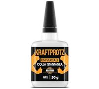 50 g di colla istantanea extra forte | Con punta anti-asciugatura inclusa | KRAFTPROTZ | Colla super densa | Utilizzabile universalmente per incollare plastica, vetro, legno, pietra, metallo e altro