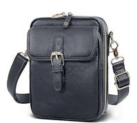 Collaboraten1 Crossbody Leather Bag - Vintage Cross Body Shoulder Purse with built in wallet, for Women Men (Gray)