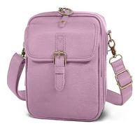 Collaboraten1 Crossbody Leather Bag - Vintage Cross Body Shoulder Purse with built in wallet, for Women Men (Pruple)