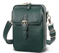 Collaboraten1 Crossbody Leather Bag - Vintage Cross Body Shoulder Purse with built in wallet, for Women Men (Green)