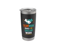Collaboration Motivation Teamwork Makes The Dream Work Bicchiere termico in acciaio inox doppia parete