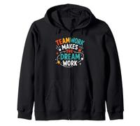 Collaboration Motivation Teamwork Makes The Dream Work Felpa con Cappuccio