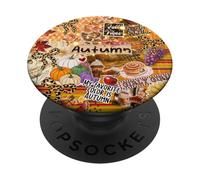 Collage autunnale estetico/ragazza di zucca autunnale PopSockets PopGrip Adesivo