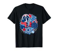 Collage di Basket Psichedelico dei Washington Wizards NBA Maglietta