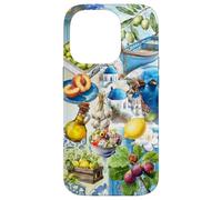 Collage di cibo mediterraneo con fascino dell'isola greca Custodia per iPhone 14 Pro
