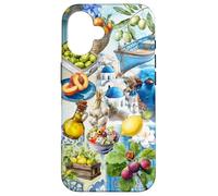 Collage di cibo mediterraneo con fascino dell'isola greca Custodia per iPhone 16
