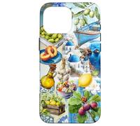 Collage di cibo mediterraneo con fascino dell'isola greca Custodia per iPhone 16 Pro Max