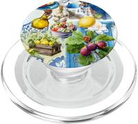 Collage di cibo mediterraneo con fascino dell'isola greca PopSockets PopGrip per MagSafe