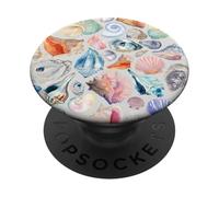 Collage di conchiglie estive e ostriche PopSockets PopGrip Adesivo