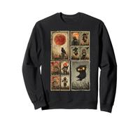 Collage di francobolli Vintage per Halloween, Zucca Raccapricciante, Gufo e spettrale Felpa